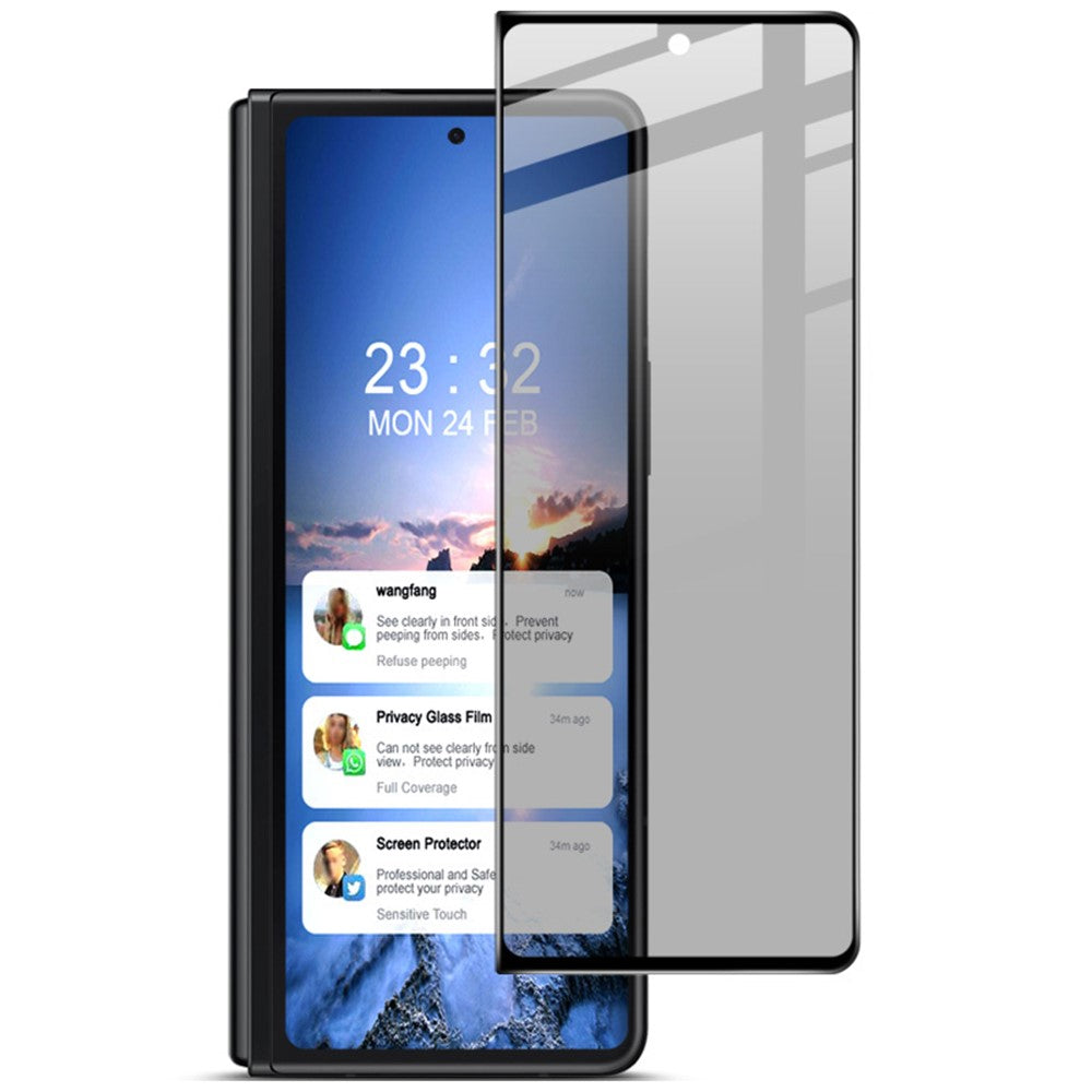 IMAK For Samsung Galaxy Z Fold4 5G Anti-spy Tempered Glass Screen Protector Full Glue Sensitive Touch Film