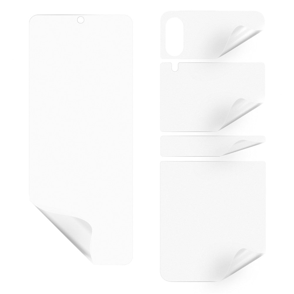 Til Samsung Galaxy Z Flip4 5G 1 sæt front- og bagside blød TPU-beskytter Slidstærk fuld dækkende beskyttelsesfilm