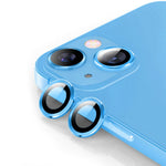ENKAY HAT PRINCE For iPhone 14 6.1 inch / 14 Plus 1 Set Camera Lens Protector HD Anti-explosion Tempered Glass Aluminum Alloy Ring Film