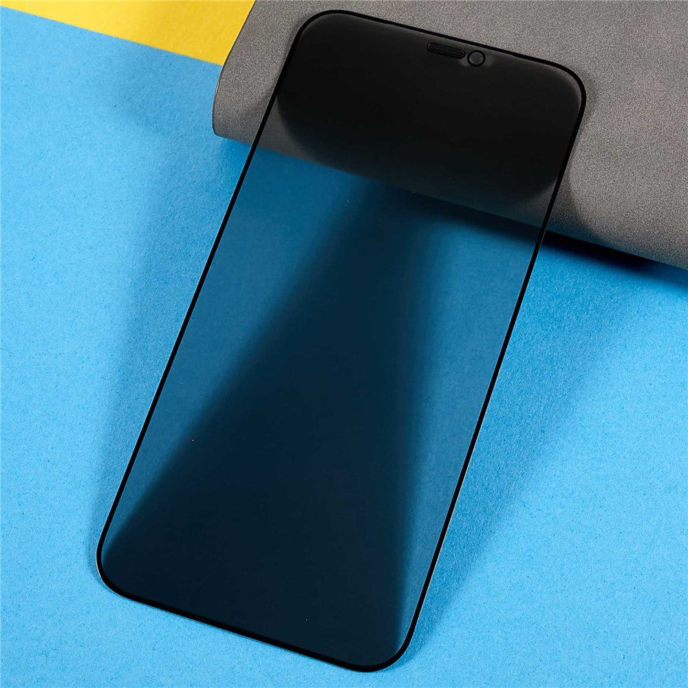 Til iPhone 12 Pro Max 6,7 tommer Højt aluminium-siliciumglas privatlivsskærmbeskytter Silketryk Fuld dækning Fuld lim Antistatisk støvtæt film med automatisk justeringsværktøj