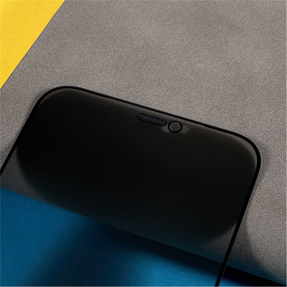 Til iPhone 12 Pro Max 6,7 tommer Højt aluminium-siliciumglas privatlivsskærmbeskytter Silketryk Fuld dækning Fuld lim Antistatisk støvtæt film med automatisk justeringsværktøj