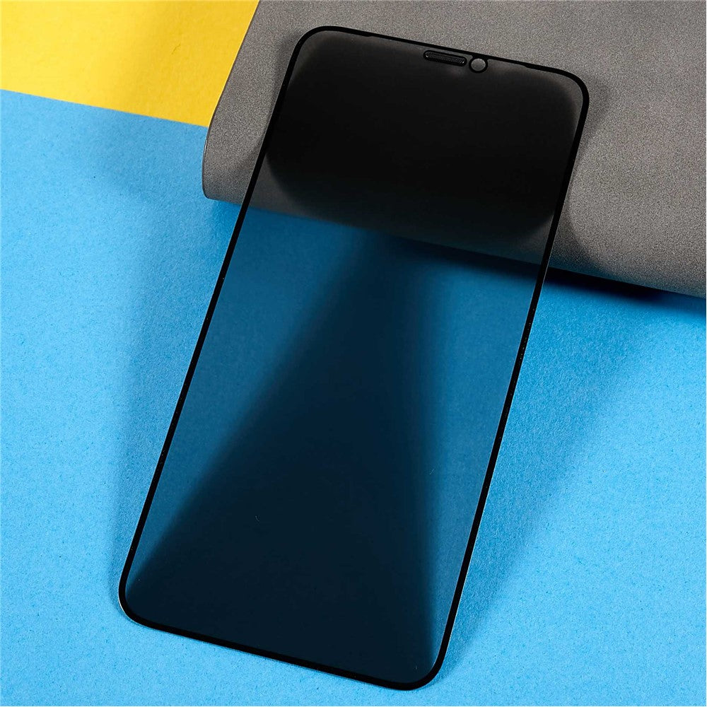 iPhone 11 Pro Max / XS Max 6,5 tums skärmskydd med sidentryck, heltäckande aluminium-kiselglas, antistatisk film med dammtätt nät