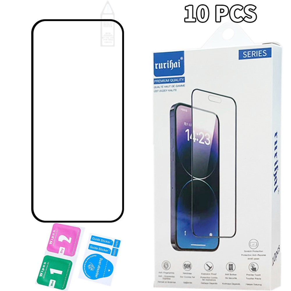 RURIHAI 10 st. för Honor Play 8T Pro genomskinligt skärmskydd bubbelfri hög aluminium-kiselglasfilm