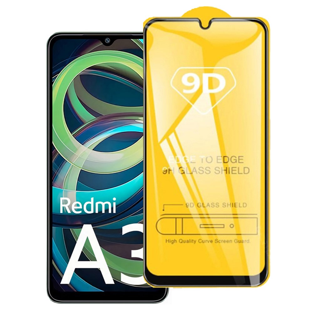 For Xiaomi Redmi A3 / Poco C61 4G Screen Protector Anti-Explosion Tempered Glass Film (9D Side Glue)