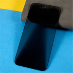 For iPhone 14 Pro Max 6.7 inch Full Coverage Anti-Spy Tempered Glass Film Full Glue Silk Printing Screen Protector
