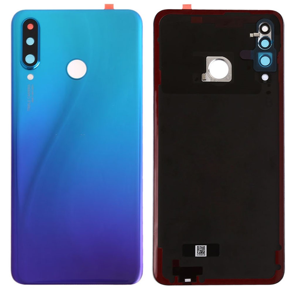 Til Huawei P30 Lite (48MP) Batteridæksel med Klæbemærke+Kameralinsebeskytter