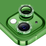 ENKAY HAT PRINCE Kameralinsfilm för iPhone 14 6,1 tum / 14 Plus, 1 set glitterdekor härdat glas aluminiumlegering linsskydd