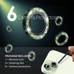 NORTHJO 3 Sets for iPhone 15 / 15 Plus / 14 / 14 Plus Lens Protector Glitter Metal Ring Tempered Glass Lens Film
