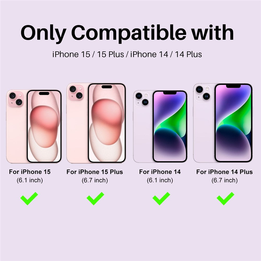 NORTHJO 3 Sets for iPhone 15 / 15 Plus / 14 / 14 Plus Tempered Glass Lens Protector CD Veins Metal Ring Lens Film