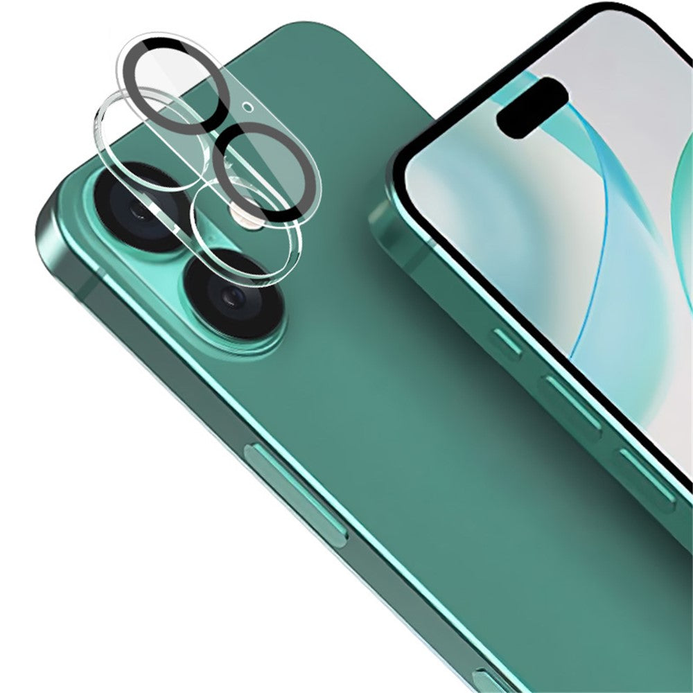 IMAK til iPhone 16 / 16 Plus Kameralinsefilm Akryl Linsehætte + Hærdet Glas Linsefilm