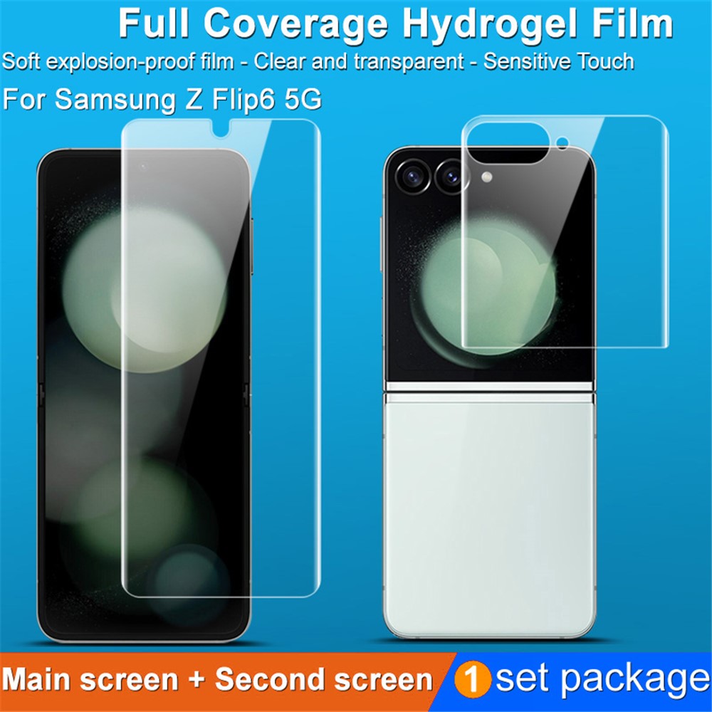 IMAK Hydrogel Film III För Samsung Galaxy Z Flip7 FE 5G / Z Flip6 5G Fram + Bak Litet Skärmskydd TPU-film