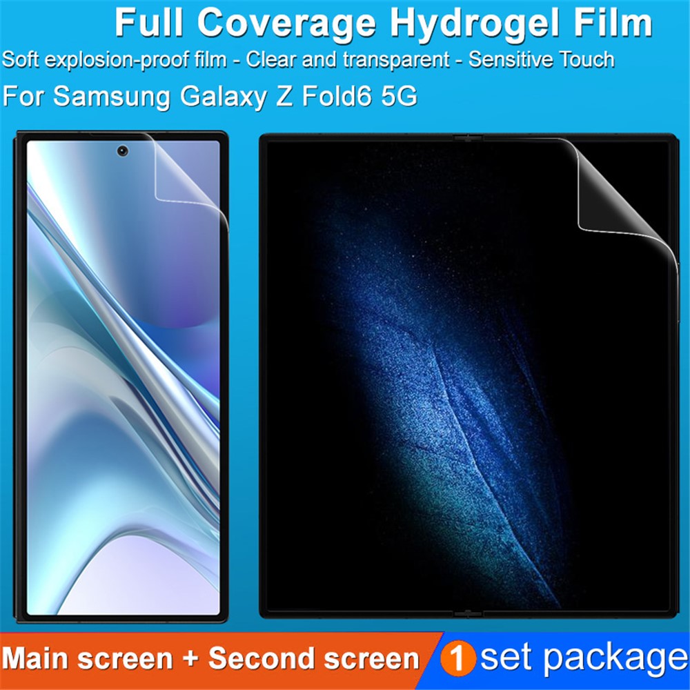 IMAK Hydrogel III Film Til Samsung Galaxy Z Fold6 5G Blødt TPU Skærmbeskytter Sæt med Klar Ydre, Indre Film