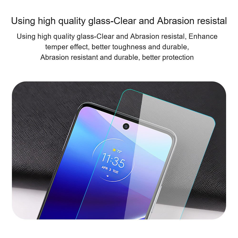 AMORUS til Motorola Moto E14 4G / G04 4G / G04s 4G / G24 4G Skærmbeskytter 2.5D Anti-eksplosion Høj Aluminiums-silicium Glasfilm