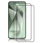 AMORUS 2 stk. til Samsung Galaxy S24 FE skærmbeskytter hærdet glasfilm fuld dækning, silketryk, sort