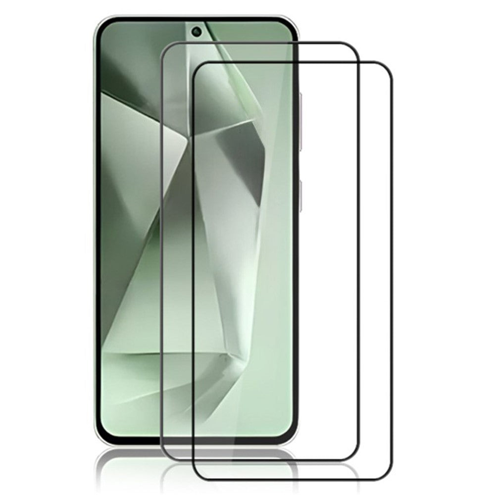 AMORUS 2 stk. til Samsung Galaxy S24 FE skærmbeskytter hærdet glasfilm fuld dækning, silketryk, sort