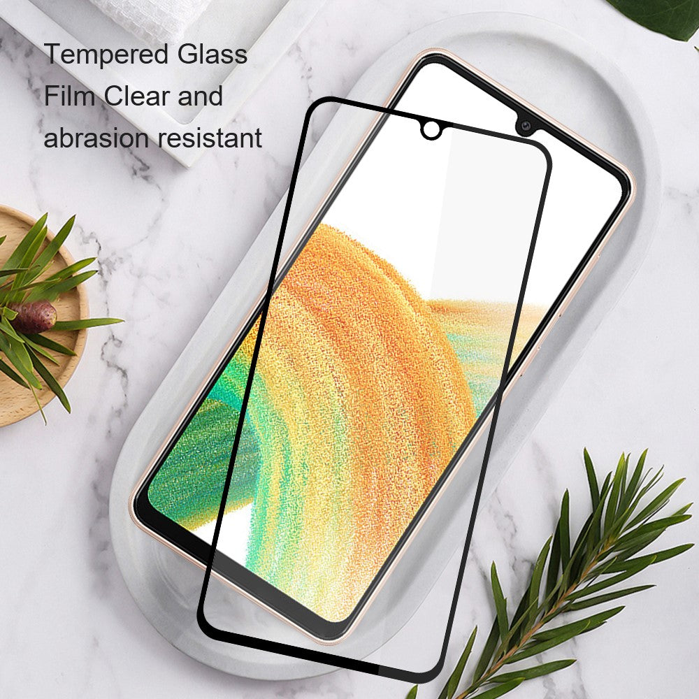 AMORUS 2 stk. til Samsung Galaxy S24 FE skærmbeskytter hærdet glasfilm fuld dækning, silketryk, sort