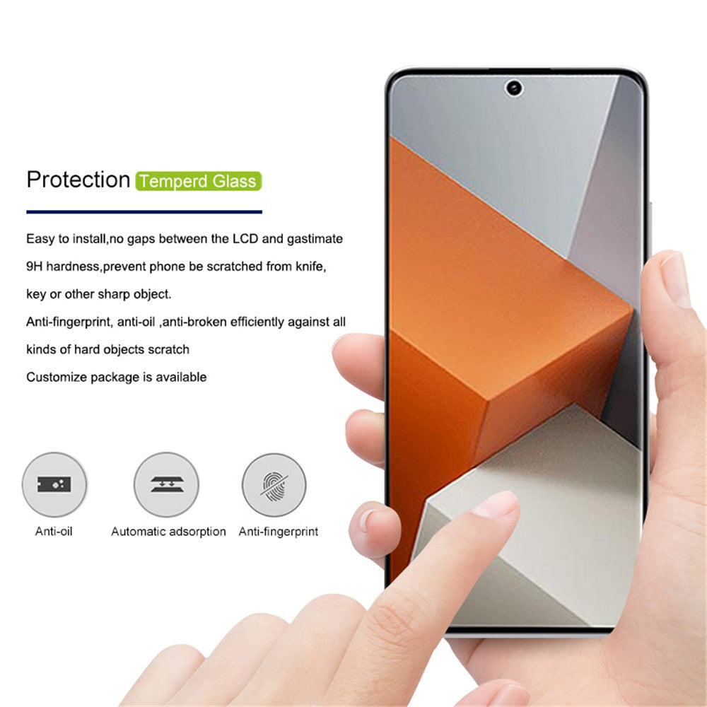 MOCOLO 25Pcs For Xiaomi Redmi Note 13 Pro+ 5G Screen Protector Tempered Glass Film 3D Curved Full Coverage