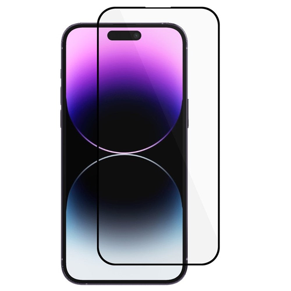 Til iPhone 16 Plus Hærdet Glasfilm Silketryk Fuld Skærmbeskytter