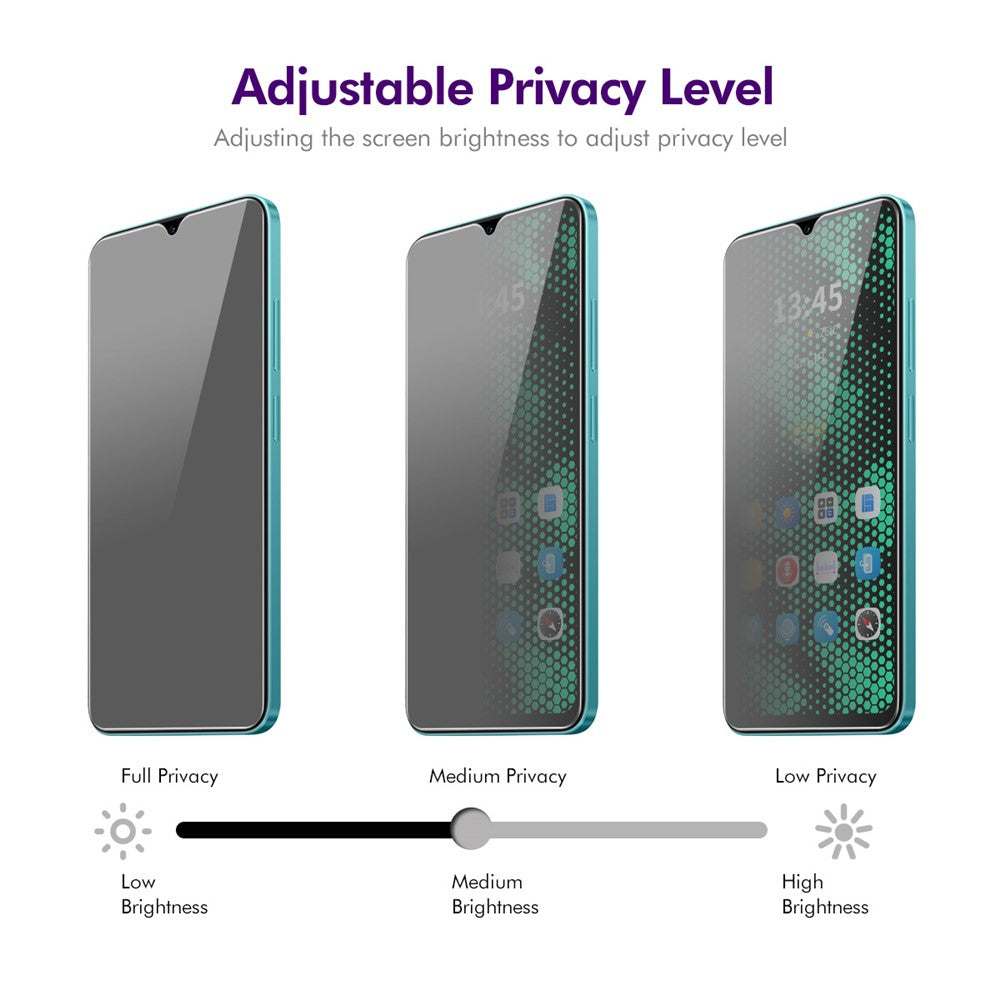 ENKAY HAT PRINCE 2Pcs For Huawei nova Y61 4G Privacy Screen Protector Anti-Spy 9H Hardness