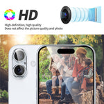 For iPhone 16 Plus Anti-Explosion 9H Tempered Glass Screen Protector + Camera Lens Protector