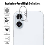 For iPhone 16 Plus Anti-Explosion 9H Tempered Glass Screen Protector + Camera Lens Protector