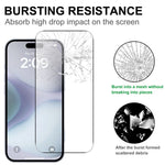 For iPhone 16 Plus Anti-Explosion 9H Tempered Glass Screen Protector + Camera Lens Protector