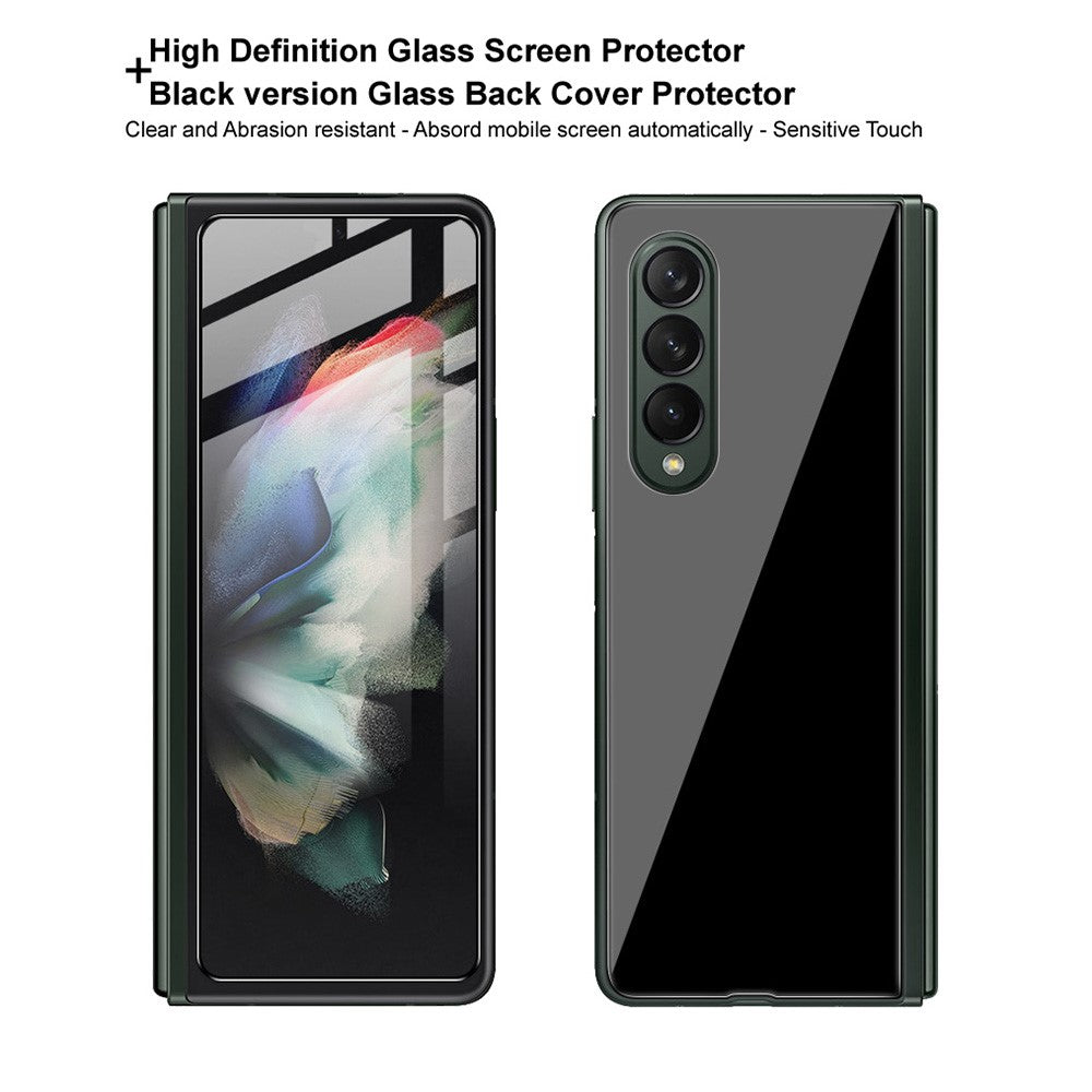 IMAK Til Samsung Galaxy Z Fold4 5G 1 sæt front- og bagsidehærdet glas fuld skærmbeskytter HD klar fuld limfilm
