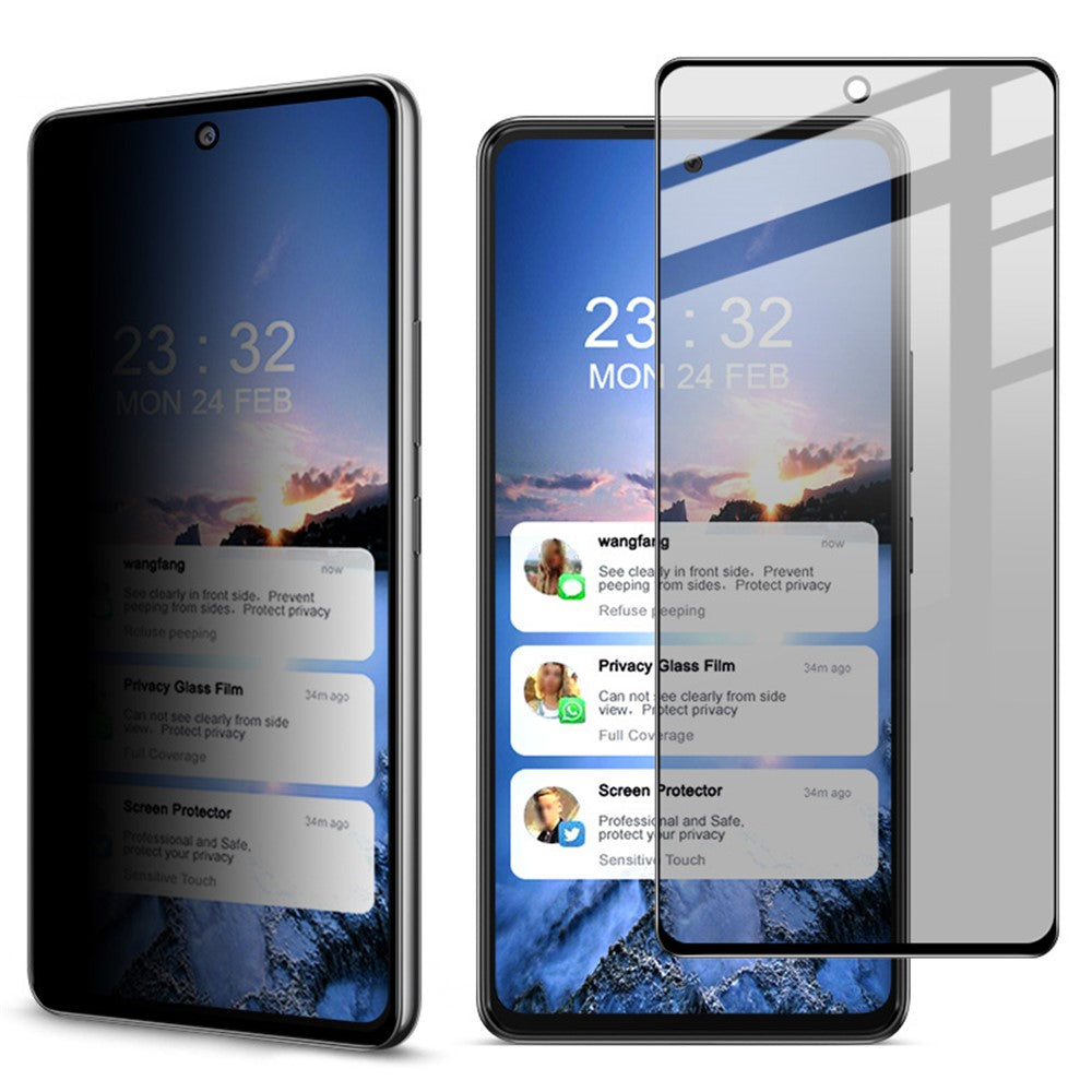 IMAK For Samsung Galaxy A53 5G Anti-spy Screen Protector Full Covering Full Glue Anti-explosion Tempered Glass Film
