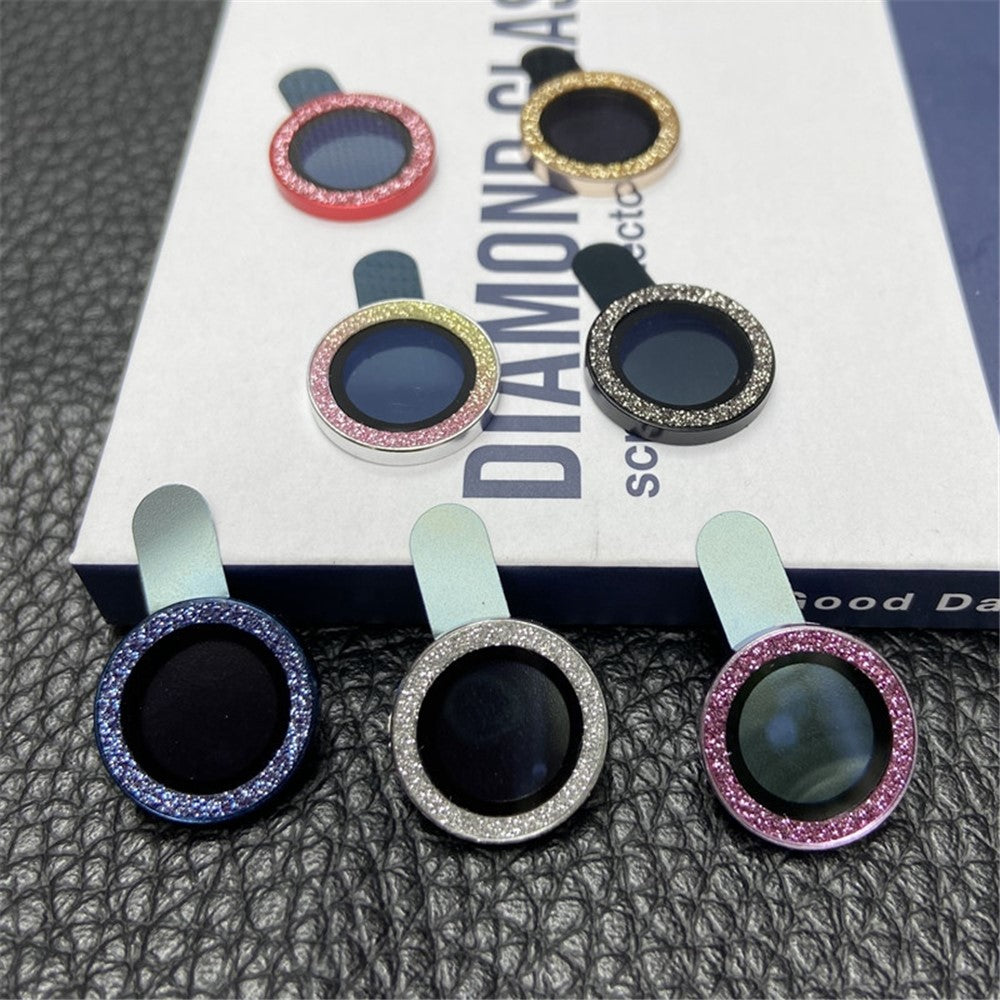 For iPhone 12 Pro Max 6.7 inch 3Pcs / Set Stylish Fine Glitter Powder Design Tempered Glass Camera Lens Protector Cover Film