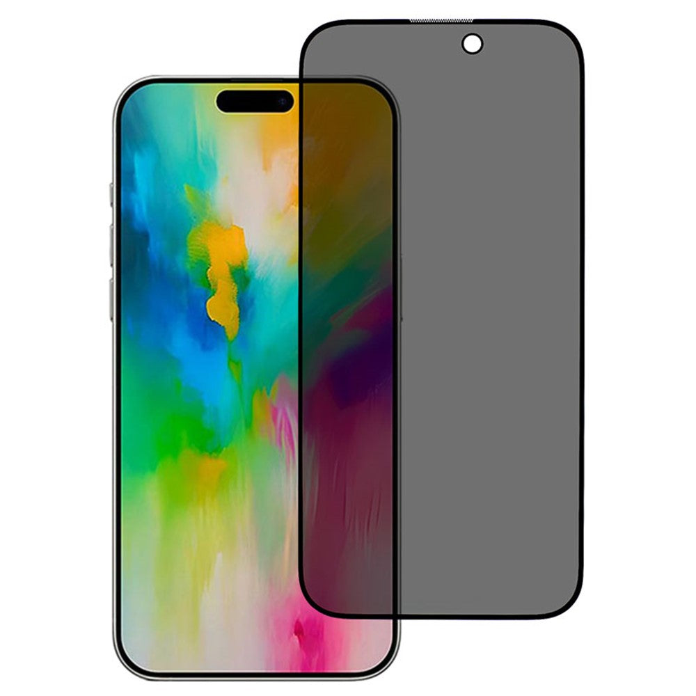 Til iPhone 16 Plus / 15 Plus Helklæbende Beskyttelsesglas Anti-Spion Hærdet Glas Skærmbeskyttelse med Anti-Støv Net
