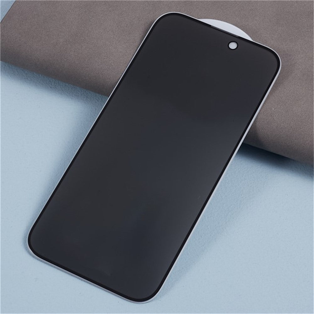 Til iPhone 16 Plus / 15 Plus Helklæbende Beskyttelsesglas Anti-Spion Hærdet Glas Skærmbeskyttelse med Anti-Støv Net