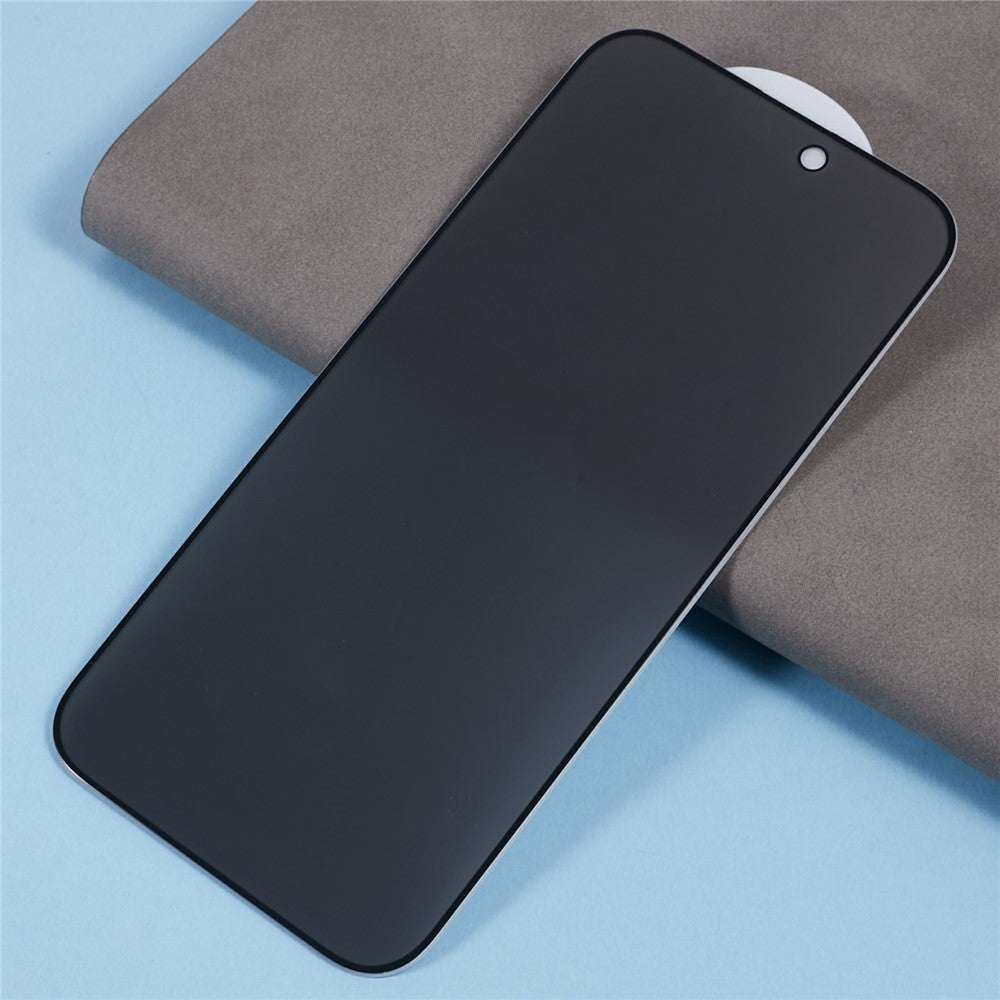 For iPhone 16 Matte Silk-Printing Tempered Glass Film 180-Degree Anti-Spy Screen Protector