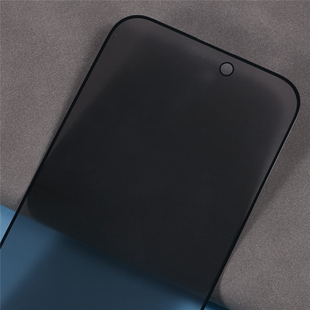 For iPhone 16 Matte Silk-Printing Tempered Glass Film 180-Degree Anti-Spy Screen Protector