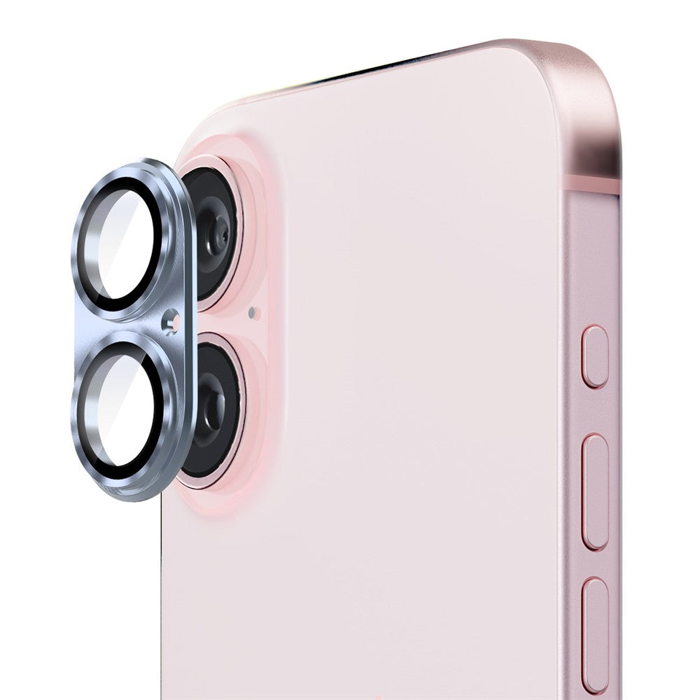 ENKAY HAT PRINCE For iPhone 16 / 16 Plus Integrated Camera Lens Protector Aluminum Alloy + Tempered Glass Lens Film