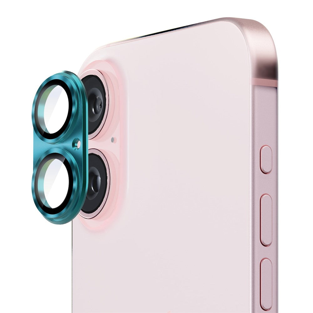 ENKAY HAT PRINCE For iPhone 16 / 16 Plus Integrated Camera Lens Protector Aluminum Alloy + Tempered Glass Lens Film