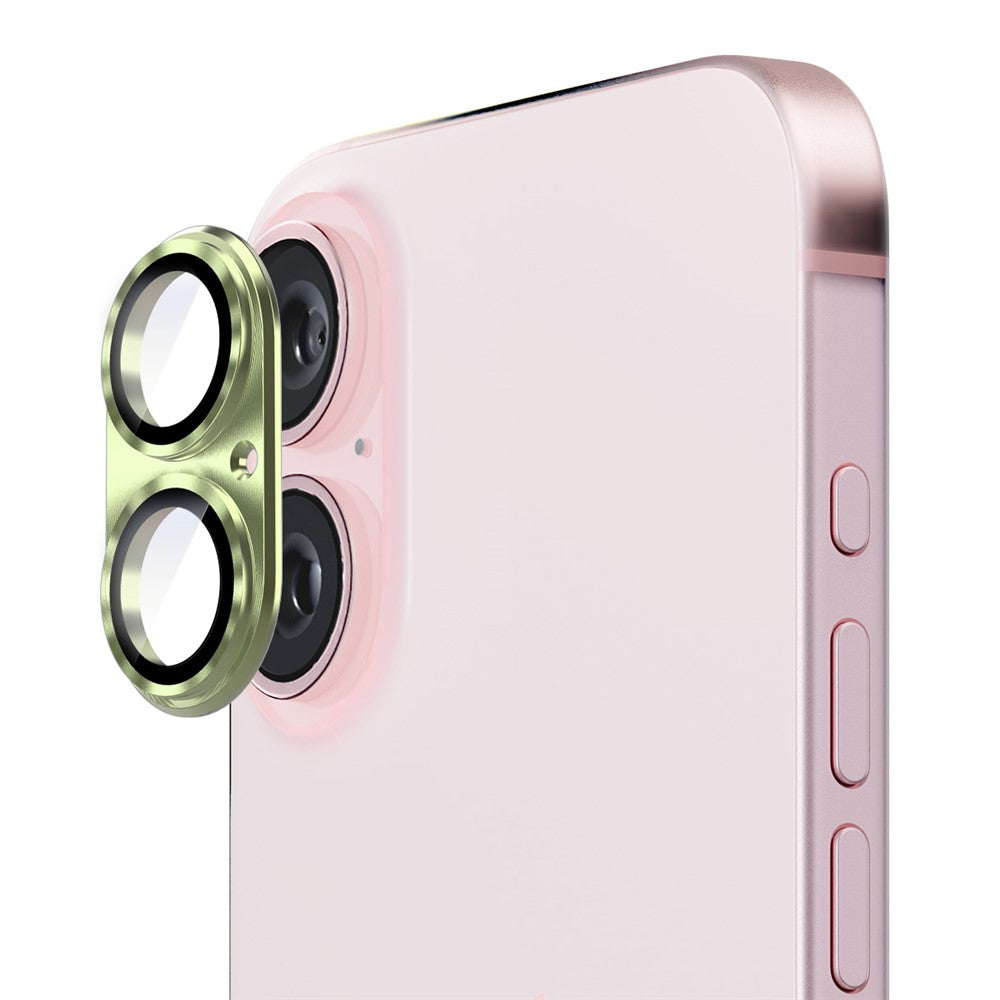 ENKAY HAT PRINCE For iPhone 16 / 16 Plus Integrated Camera Lens Protector Aluminum Alloy + Tempered Glass Lens Film