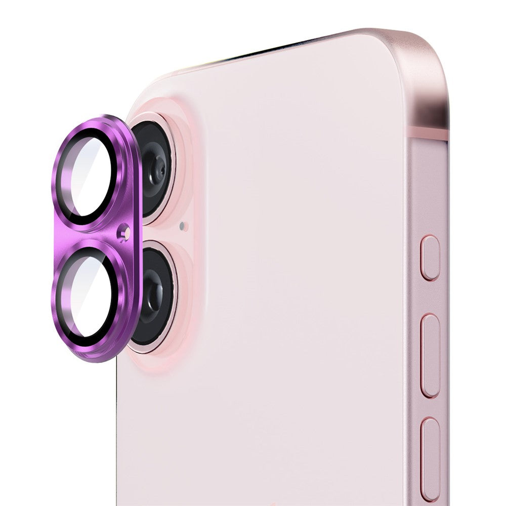 ENKAY HAT PRINCE For iPhone 16 / 16 Plus Integrated Camera Lens Protector Aluminum Alloy + Tempered Glass Lens Film