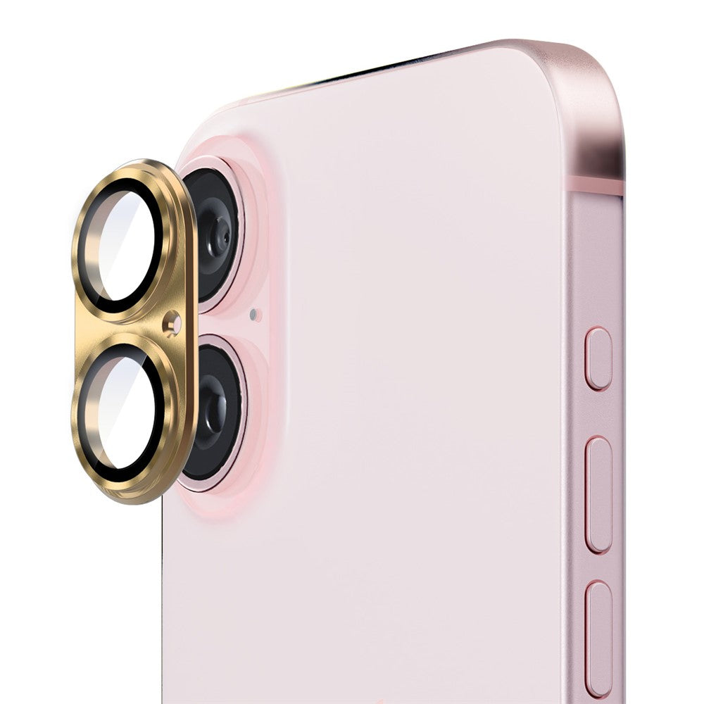 ENKAY HAT PRINCE For iPhone 16 / 16 Plus Integrated Camera Lens Protector Aluminum Alloy + Tempered Glass Lens Film
