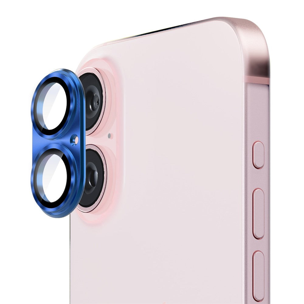 ENKAY HAT PRINCE For iPhone 16 / 16 Plus Integrated Camera Lens Protector Aluminum Alloy + Tempered Glass Lens Film