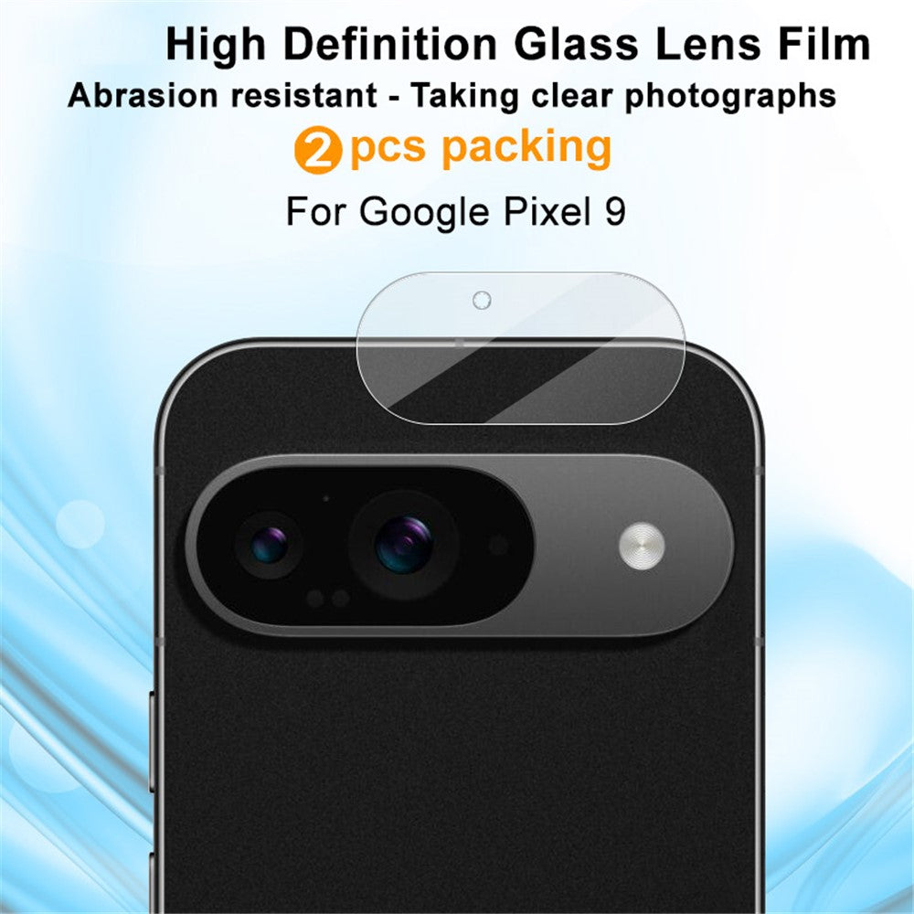 IMAK 2Pcs For Google Pixel 9 Camera Lens Protector HD Tempered Glass Rear Lens Film (Downsize Version)