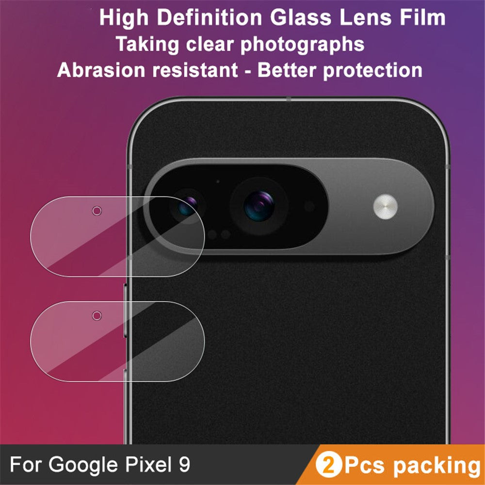 IMAK 2Pcs For Google Pixel 9 Camera Lens Protector HD Tempered Glass Rear Lens Film (Downsize Version)