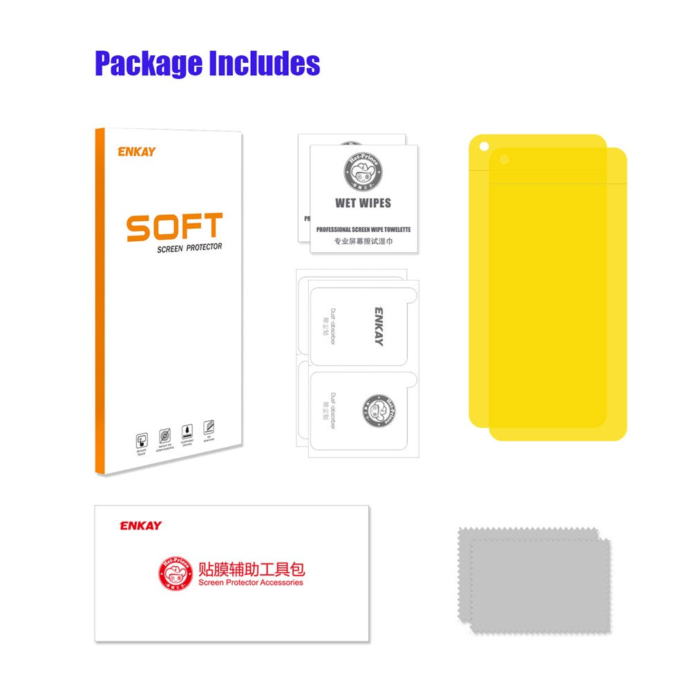 ENKAY HAT PRINCE 2Pcs For Oppo A76  /  A36 Screen Protector Bubble-Free Hydrogel Screen Film