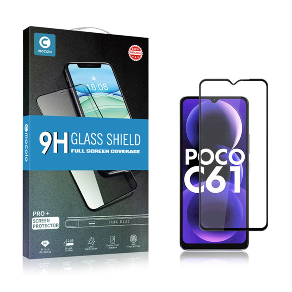 MOCOLO For Xiaomi Poco C61 4G / Redmi A3 4G Screen Protector Silk Printing Clear Tempered Glass Film