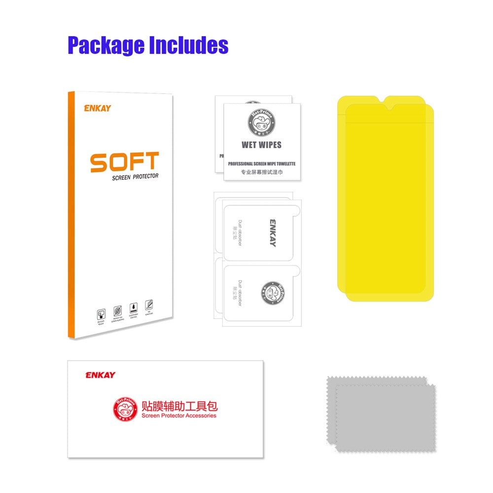 ENKAY HAT PRINCE 2Pcs For Oppo A59 5G Screen Protector Hydrogel Film Non-Breakable Flexible