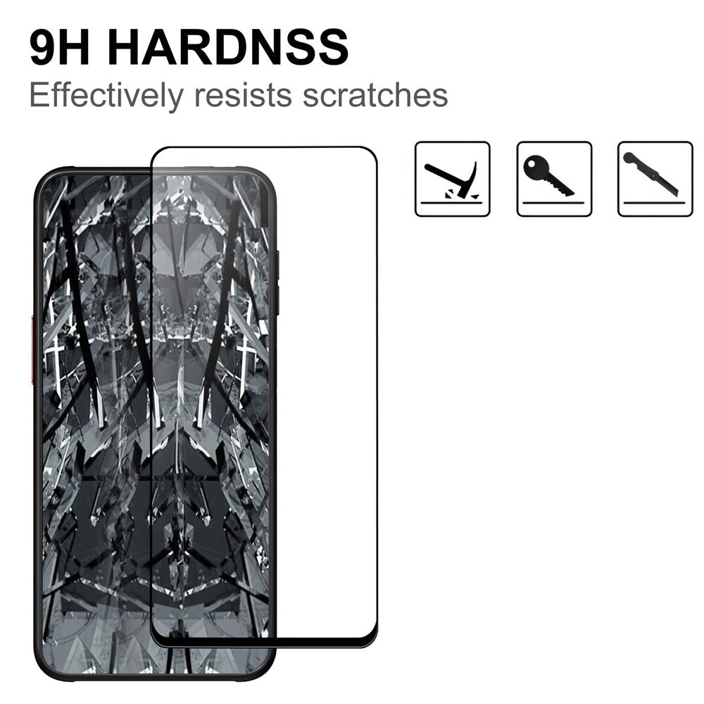 Til Samsung Galaxy Xcover6 Pro 5G Hærdet Glas Skærmbeskytter Eksplosionssikker Sort Kant Skærmbeskytter HD Klar Anti-fingeraftryk Fuld Lim AGC Skærmfilm