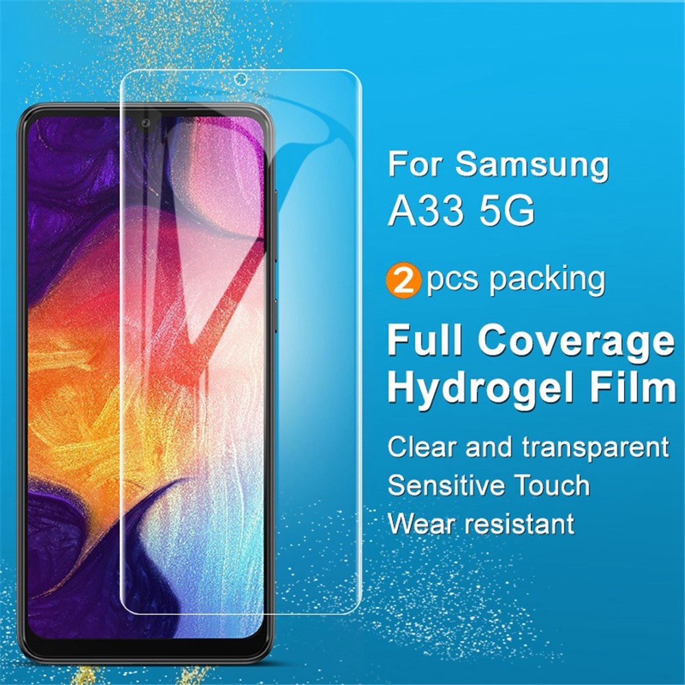IMAK 2PCS Hydrogel Film III for Samsung Galaxy A33 5G Soft TPU Protective Film Sensitive Touch Full Glue HD Clear Screen Protector