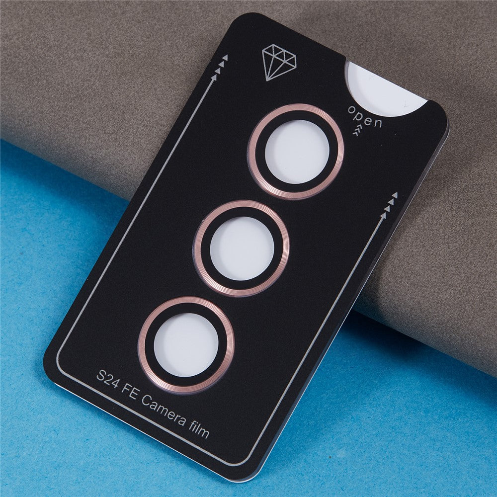 Til Samsung Galaxy S24 FE Kameralinsebeskyttersæt Metal + Hærdet glas Individuel ringfilm