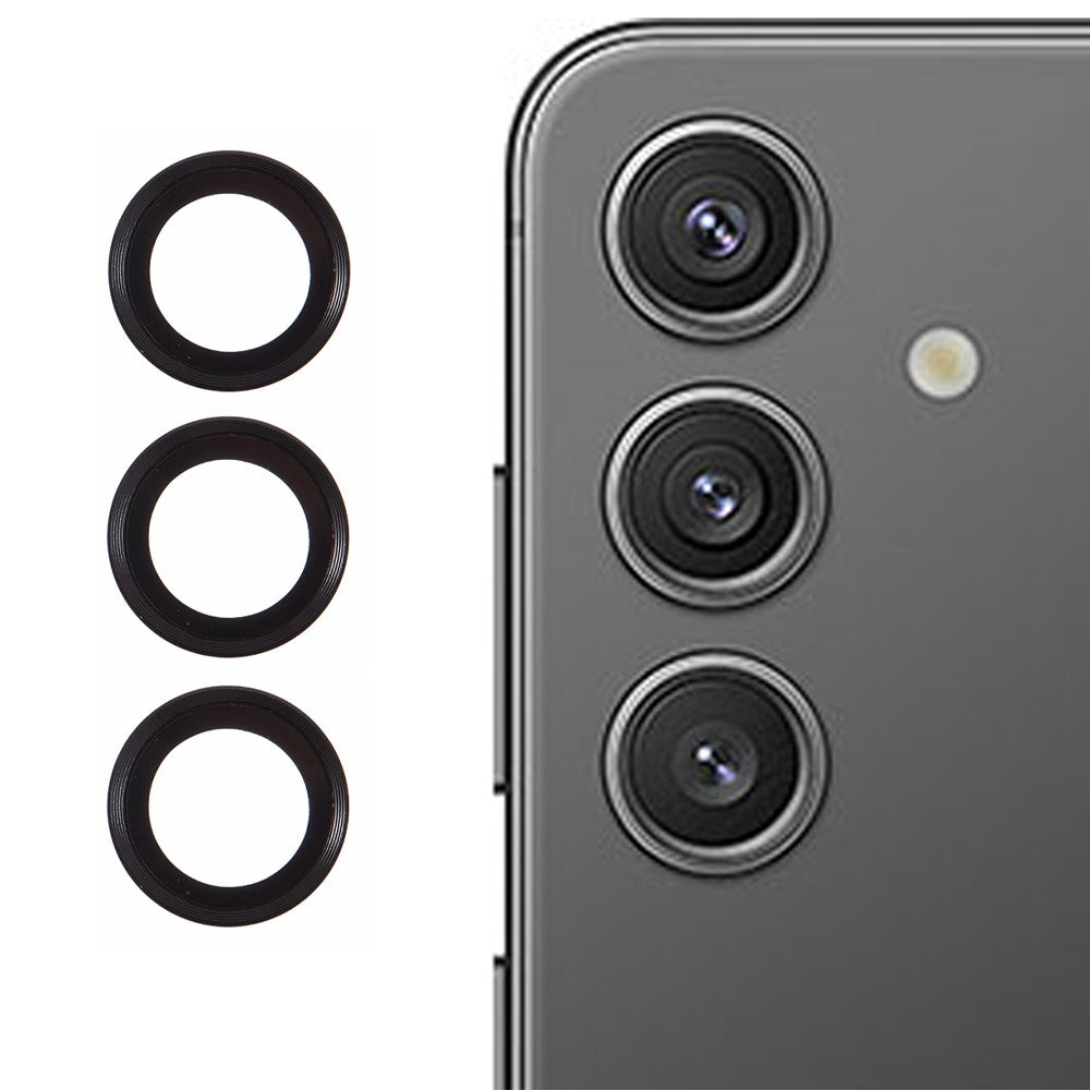 Til Samsung Galaxy S24 FE Kameralinsebeskyttersæt Metal + Hærdet glas Individuel ringfilm