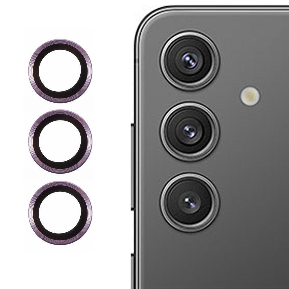 Til Samsung Galaxy S24 FE Kameralinsebeskyttersæt Metal + Hærdet glas Individuel ringfilm