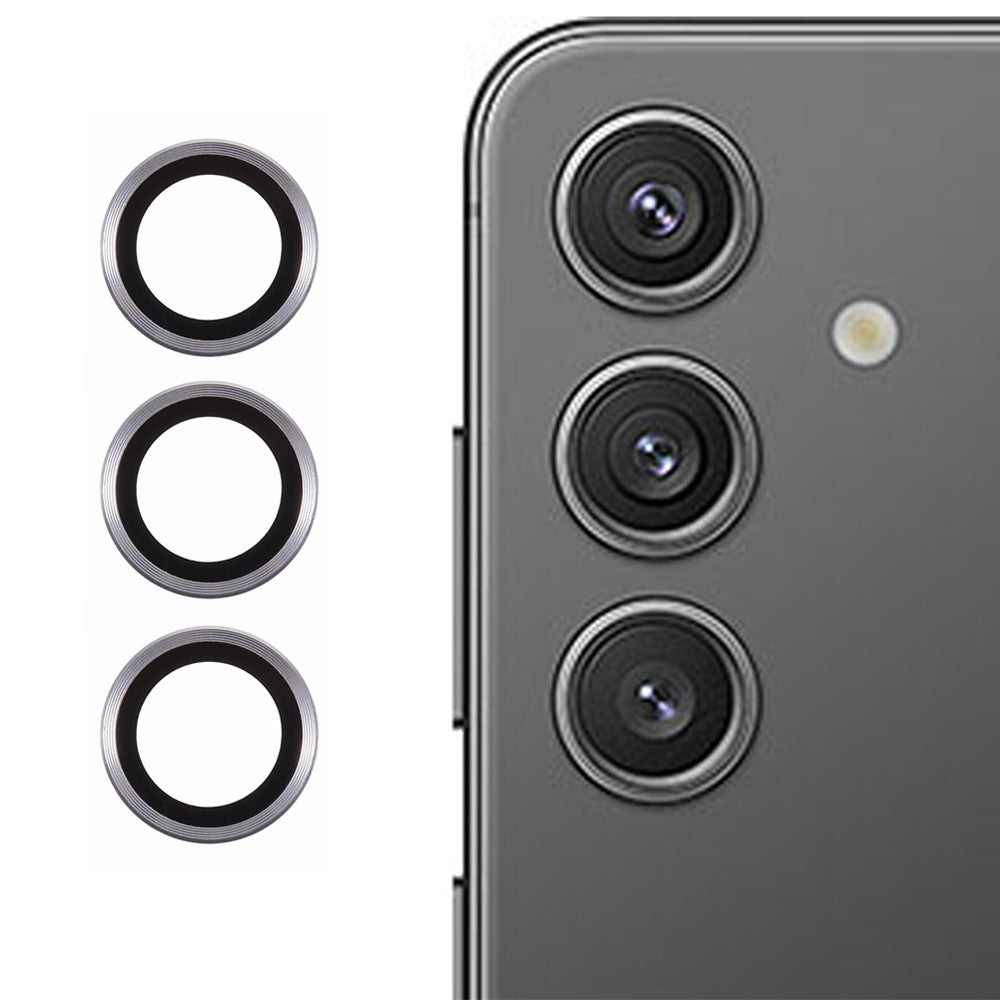 Til Samsung Galaxy S24 FE Kameralinsebeskyttersæt Metal + Hærdet glas Individuel ringfilm
